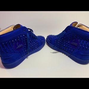 Men's Blue Louis Spikes Suede Sneaker